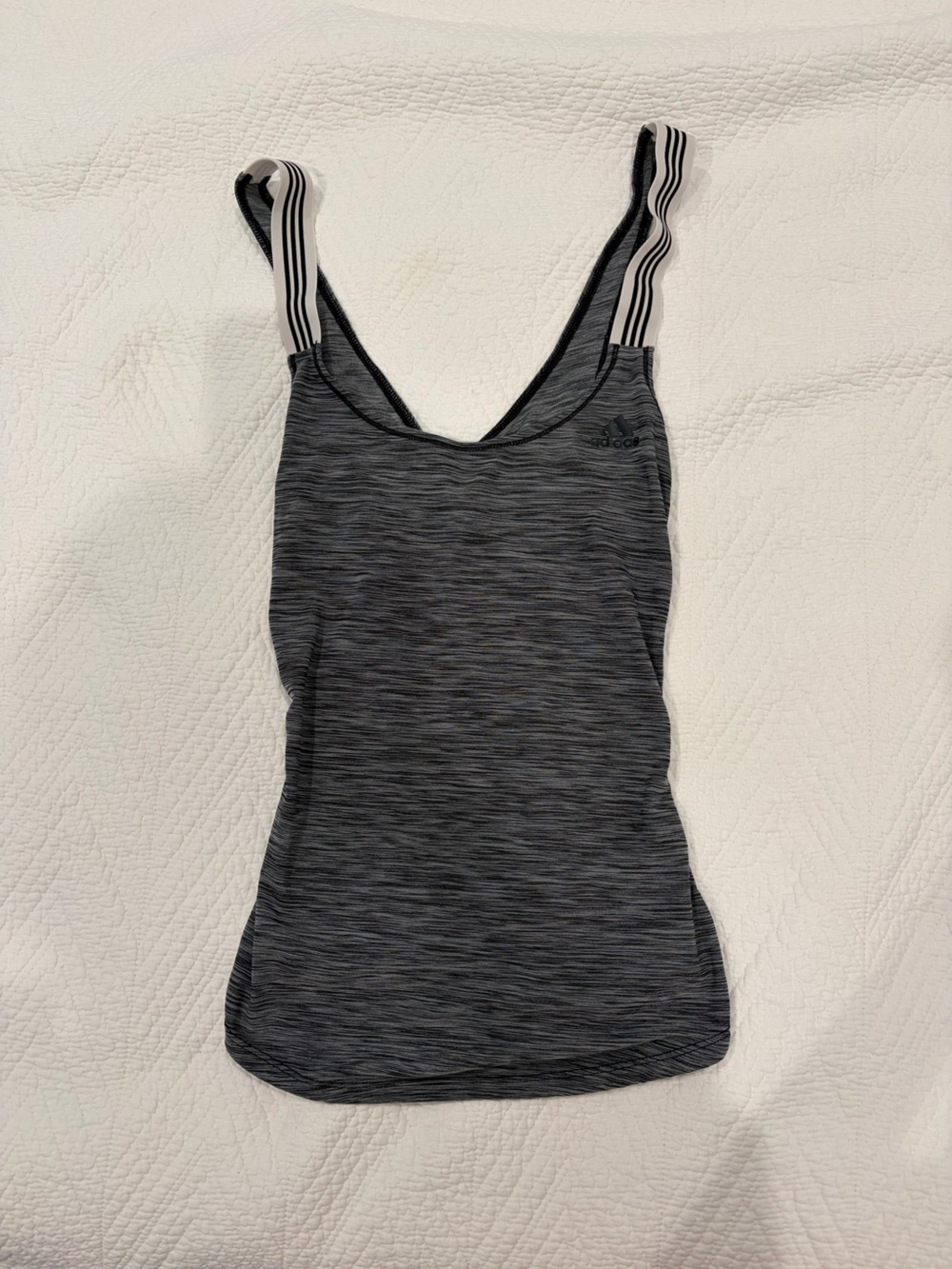 adidas Charcoal Performance Tank with Strappy Back